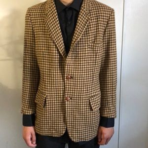 Pure CashmereBrown Plaid Blazer Vintage
